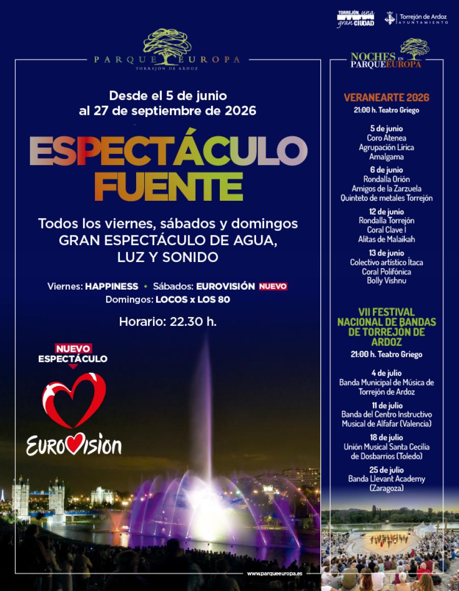 Espectáculo Fuente Parque Europa 2026