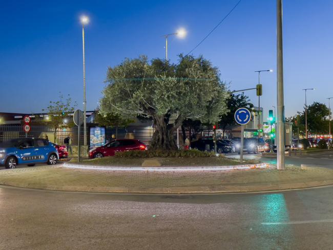 Rotonda avenida Constitución con calle Lisboa