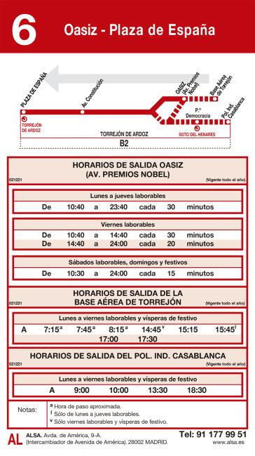 Nueva línea 6 de autobuses
