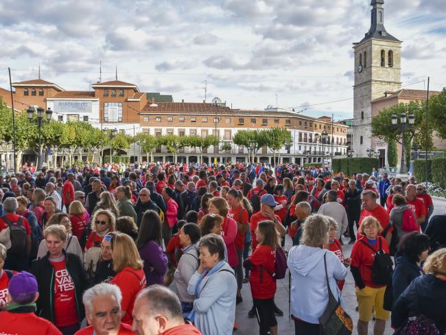 Más de 800 personas participaron en la etapa inaugural del VI Camino de Cervantes, que arrancó ayer con una caminata desde la Plaza Mayor hasta el Hospital Universitario de Torrejón, donde finalizó con una jornada dedicada a la nutrición