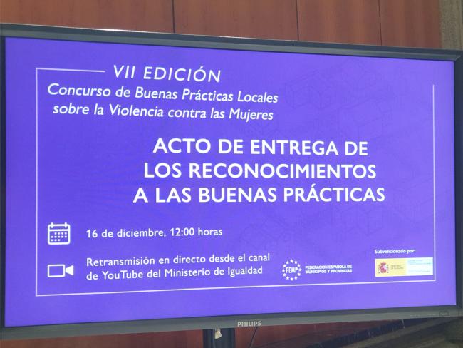 El Ayuntamiento de Torrejón de Ardoz premiado por el Gobierno de España y la FEMP por su labor contra la violencia de género