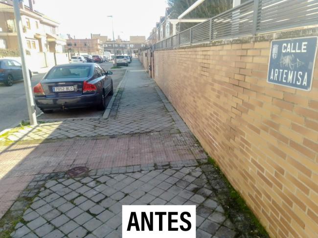 Antes del acerado de la Calle Artemisa (Parque Cataluña)  
