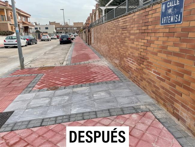 Después del acerado de la Calle Artemisa (Fresnos)  