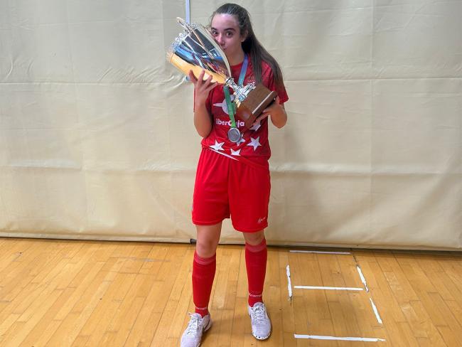 María Rollón, subcampeona de España sub-16 de fútbol sala con la Selección de Madrid