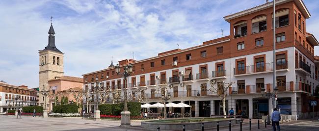 Imagen de la Plaza Mayor en la actualidad que se pude ver en la exposición