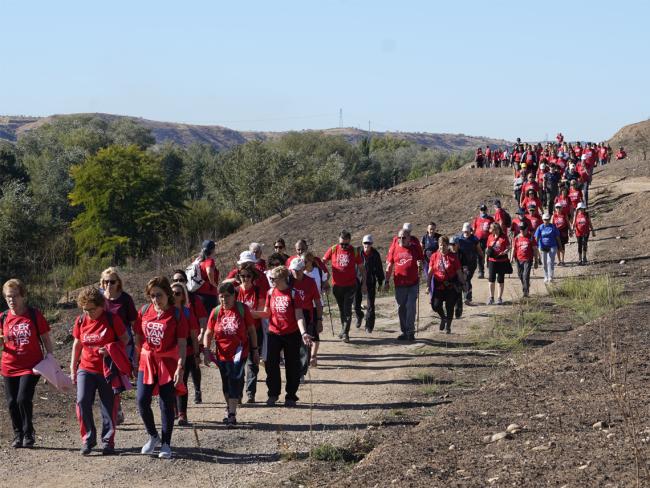 Cerca de 700 personas participaron en la primera etapa del nuevo Camino de Cervantes, a la que se sumó el alcalde, Alejandro Navarro