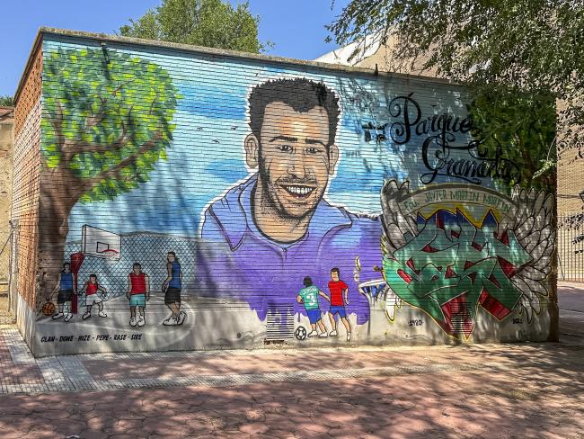 Homenaje Javier Martin “Javichu” mural creado por Pepe, Nize, Sire y Rase