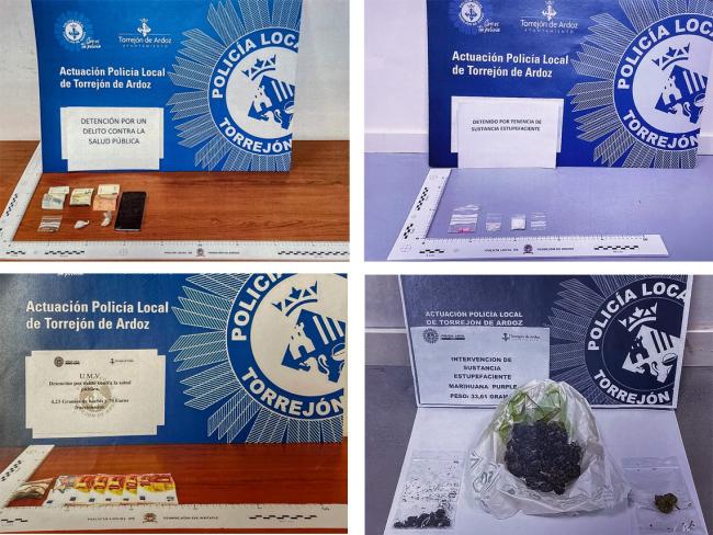 Incautación de sustancias estupefacientes en 8 actuaciones policiales